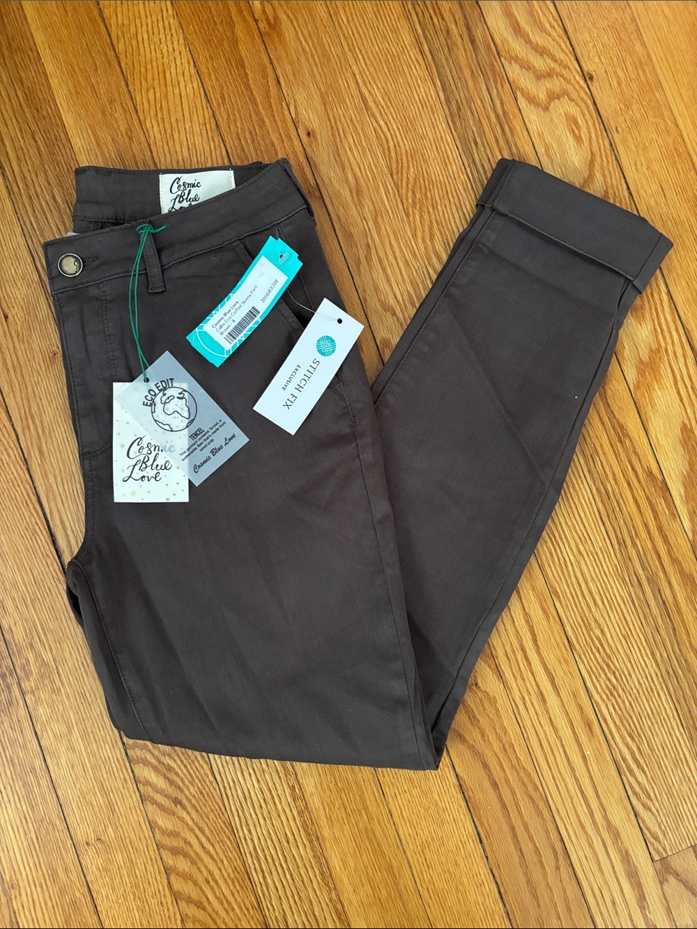 Cosmic Blue Label Men's Brown Chino Pants - Classic Straight Fit